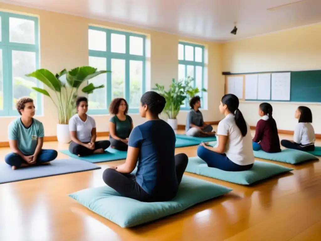 Estudiantes uruguayos practican mindfulness en aula serena