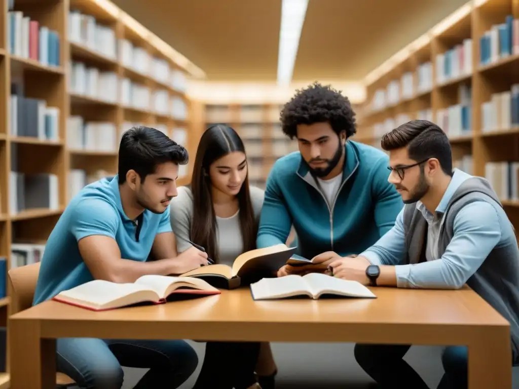 Estudiantes uruguayos colaboran en biblioteca universitaria, promoviendo políticas de bienestar estudiantil y rendimiento en Uruguay