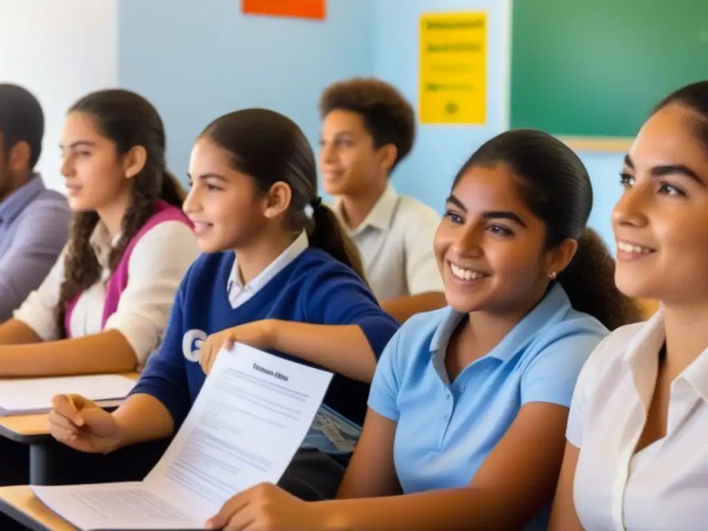 Estudiantes uruguayos participan activamente en una dinámica lección de TPR en escuelas uruguayas