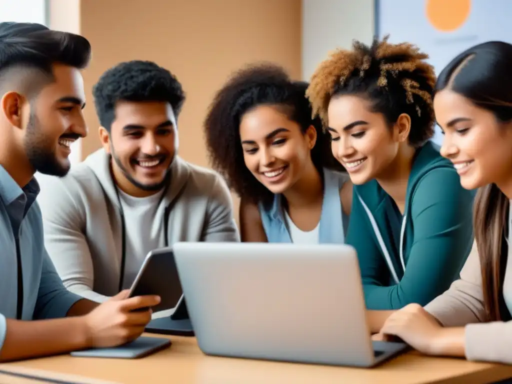 Estudiantes uruguayos diversificados participan con entusiasmo en una actividad de gamificación en elearning en Uruguay