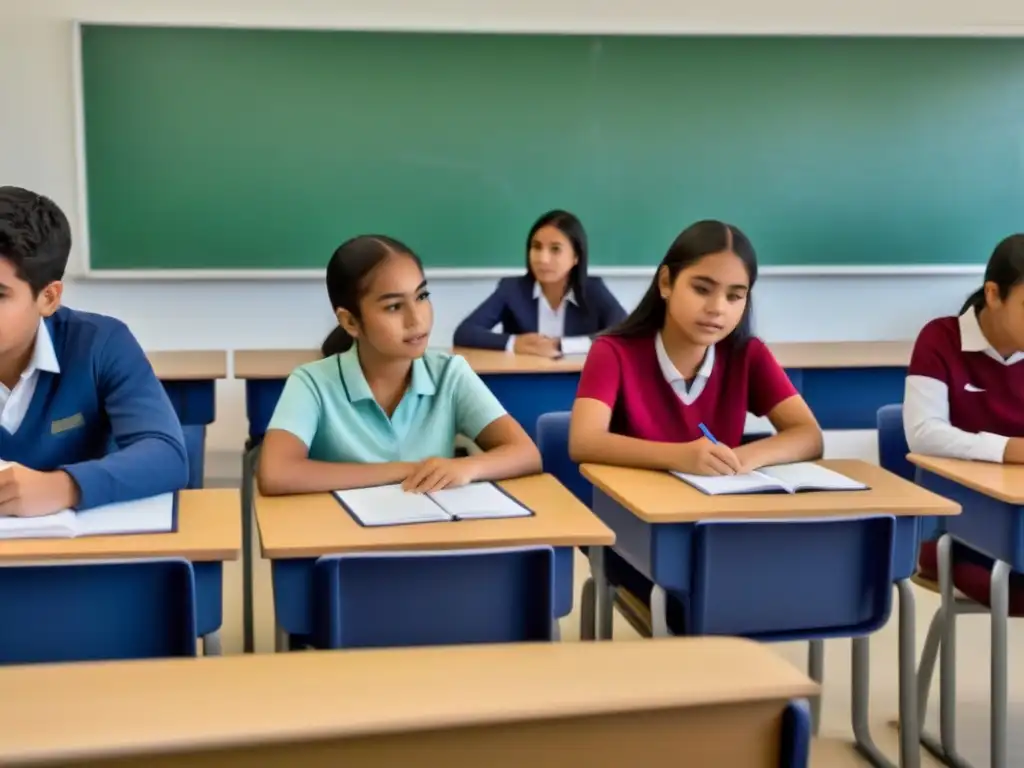 Estudiantes uruguayos desarrollan habilidades comunicativas durante evaluación en aula