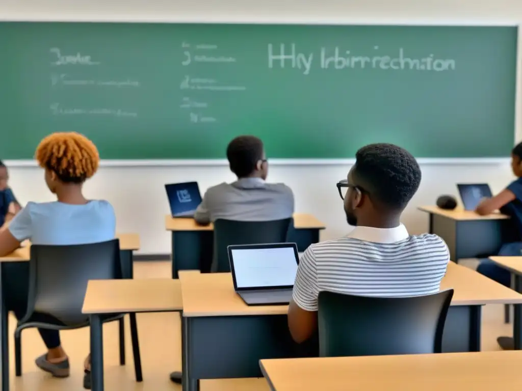 Estudiantes uruguayos inmersos en la enseñanza híbrida en un aula moderna