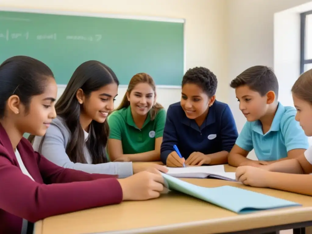 Estudiantes uruguayos colaborando en un proyecto de Aprendizaje Basado en Proyectos