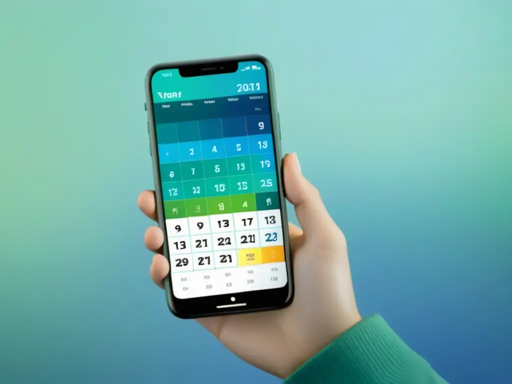 Calendario digital para estudiantes: organización y productividad Planificación de estudio en el smartphone: calendario digital colorido