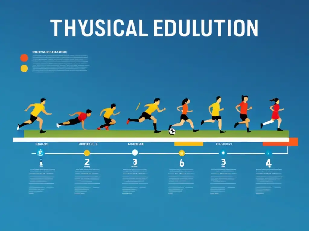 Evolución de la educación física en Uruguay: De tradicional a moderna Evolución de la educación física en Uruguay: ilustración detallada y minimalista de hitos clave en su desarrollo