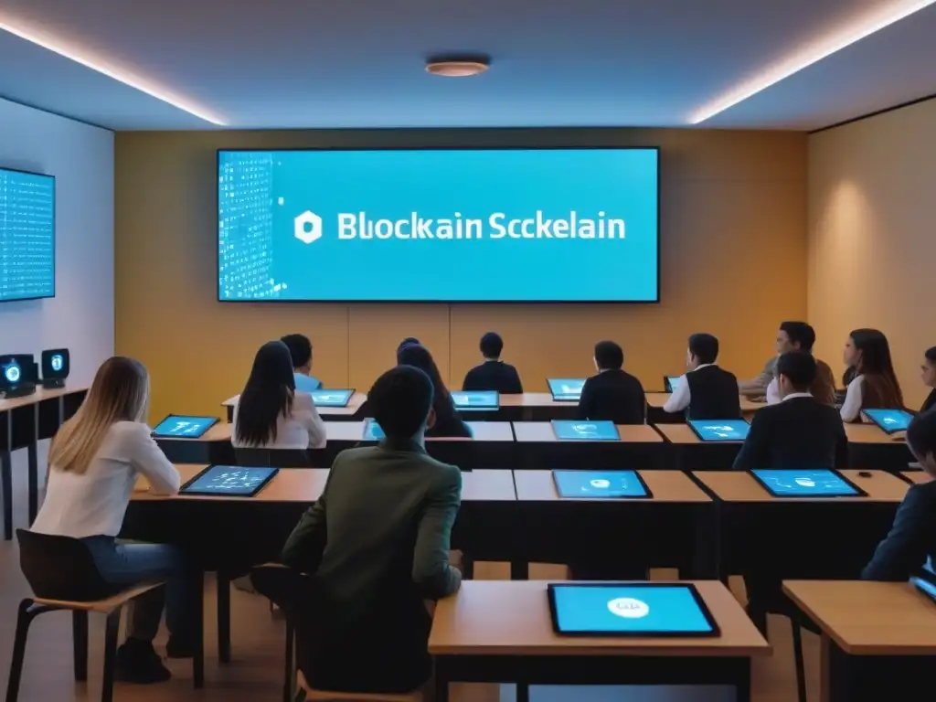 Clase futurista en Uruguay: blockchain en acción 'Futurista aula en Uruguay con blockchain educativo