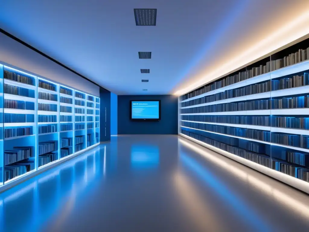 Futurista biblioteca digital en Uruguay con tecnología Blockchain y luz ambiental