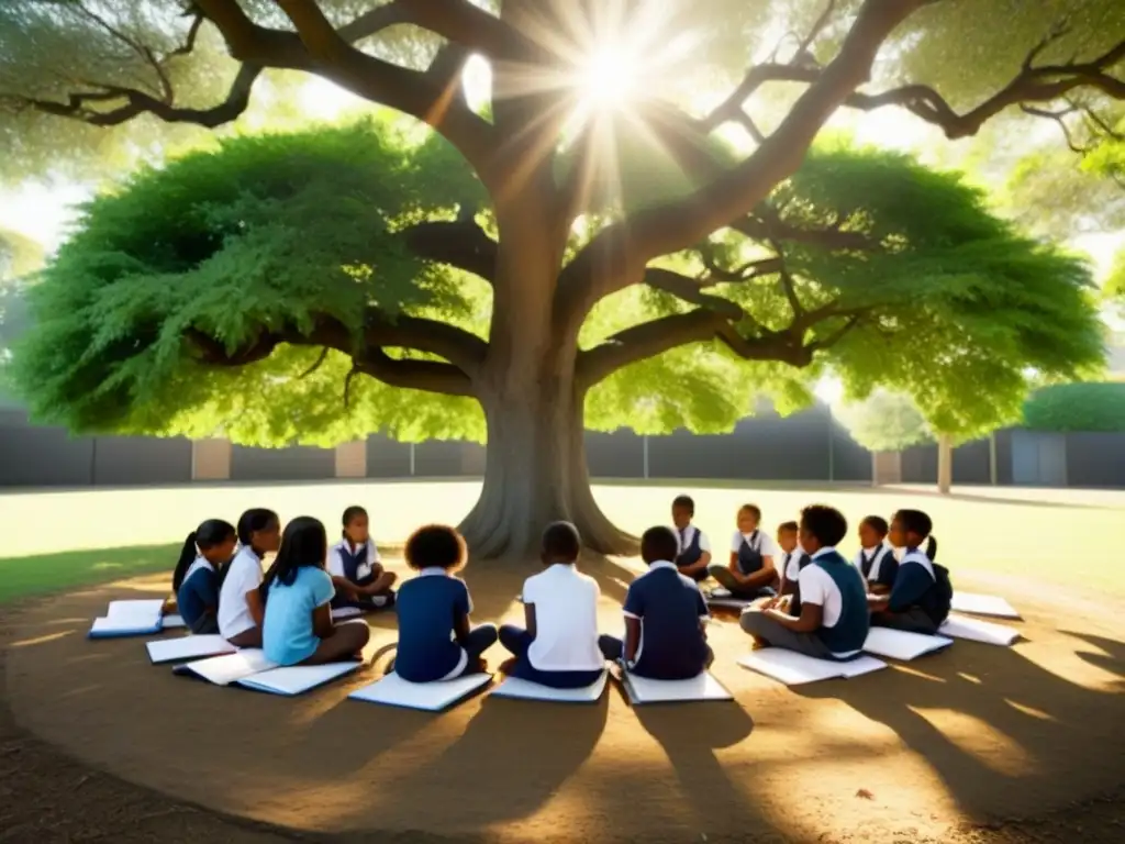 Futuro inclusivo: niños de escuela uruguaya debaten bajo árbol