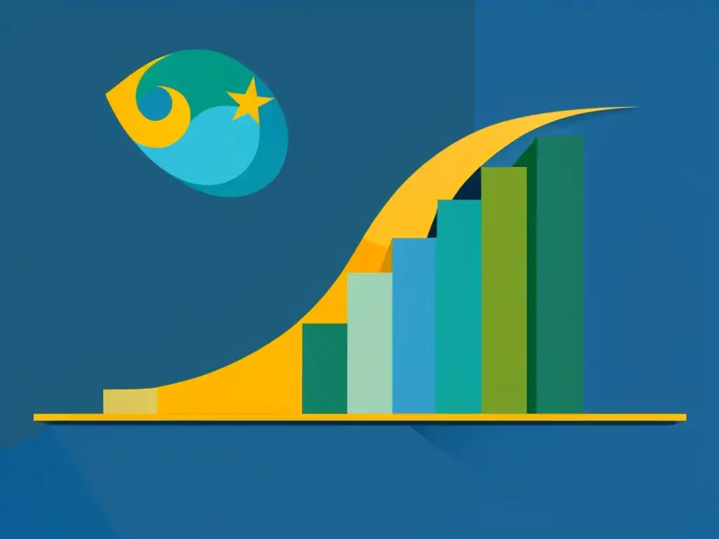 Gráfico de crecimiento financiero y educación en Uruguay con libros, calculadora y bandera uruguaya en tonos elegantes