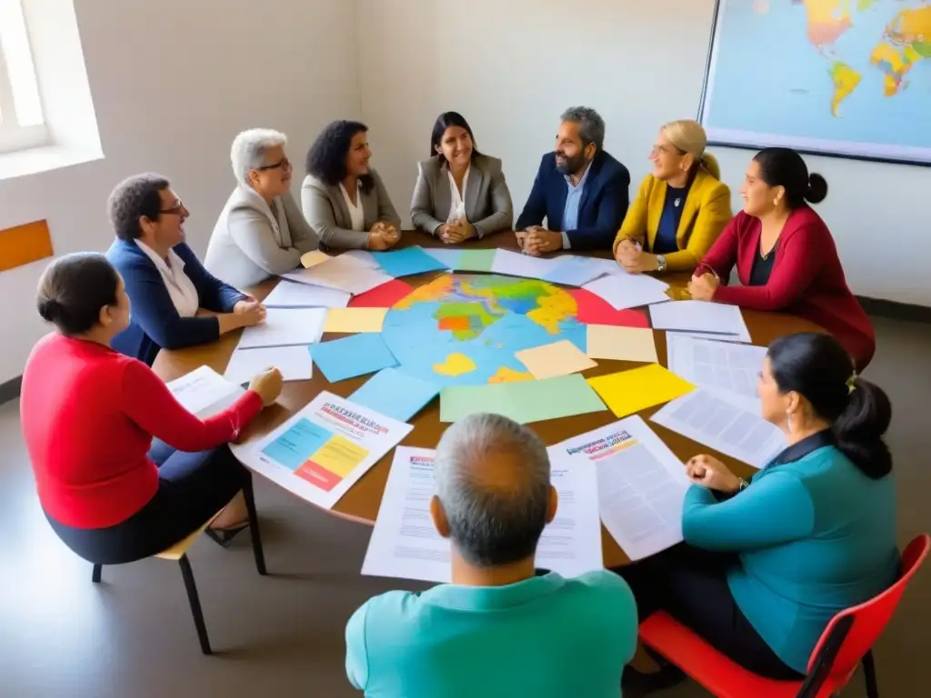 Un grupo diverso de docentes de Uruguay en una formación docente sobre educación inclusiva