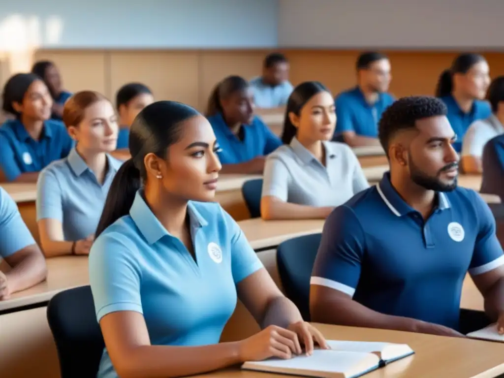 Un grupo diverso de estudiantes estudia juntos en un aula moderna, simbolizando becas de estudio para inclusión en Uruguay