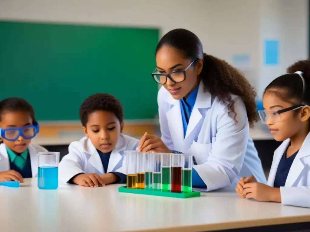 Un grupo diverso de estudiantes en Uruguay colaborando en un proyecto STEM, reflejando innovación y trabajo en equipo