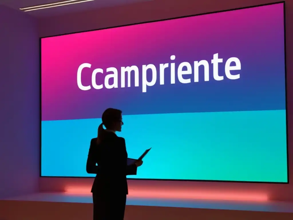 La imagen muestra la importancia del tutor en elearning, con un tutor frente a una pantalla digital llena de contenido educativo