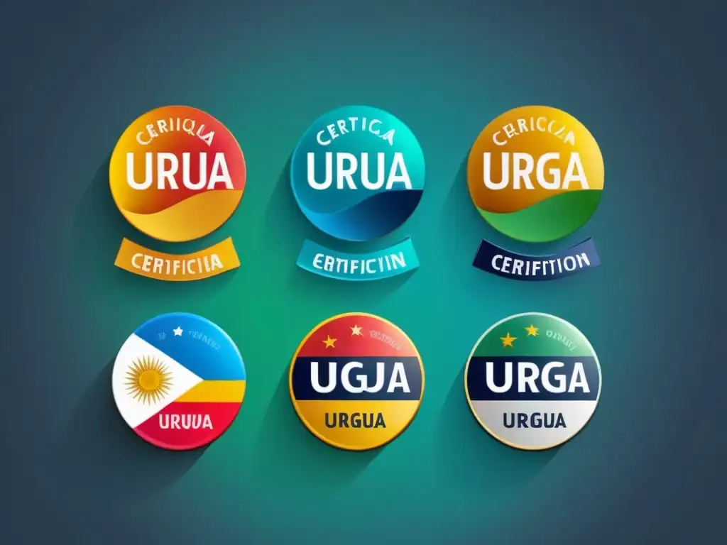 Una imagen minimalista y moderna con distintas certificaciones de diseño gráfico en Uruguay