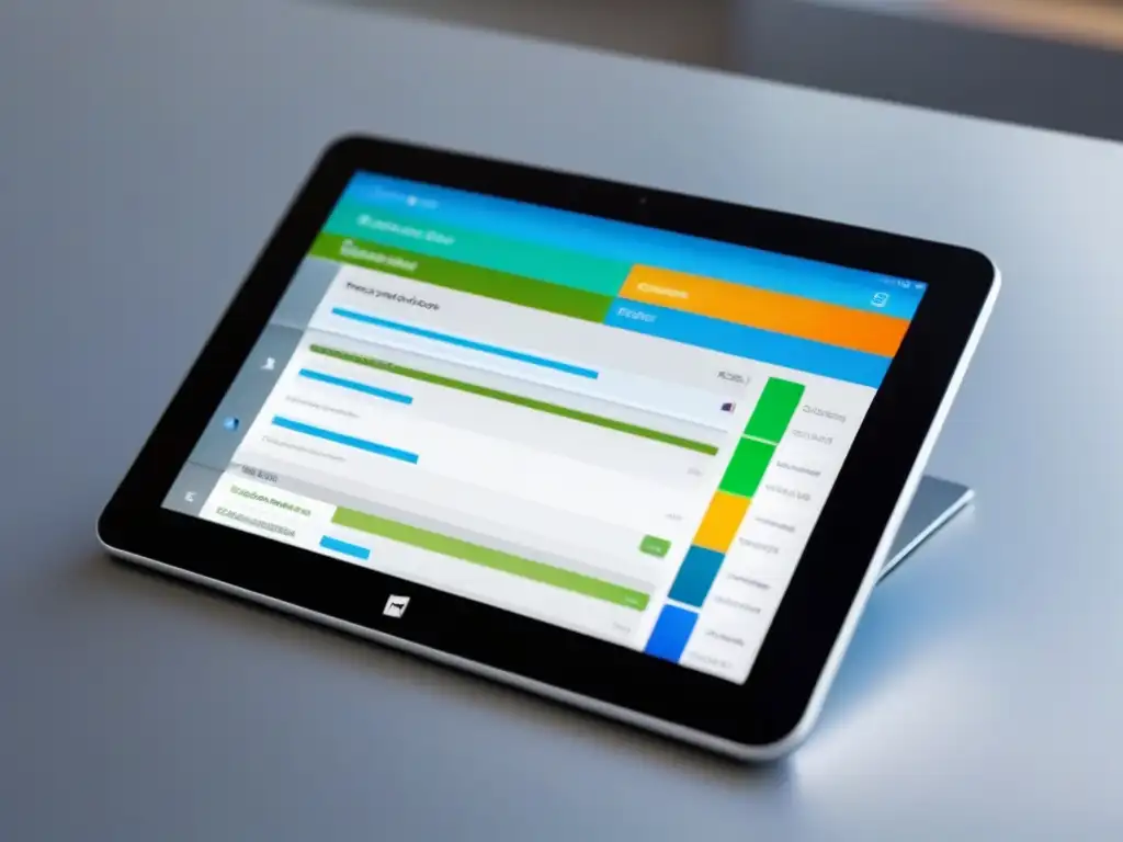 Tablet digital para estudiantes: eficiencia y modernidad en Uruguay Una imagen minimalista de una tablet futurista con la mejor app de organización para estudiantes en Uruguay