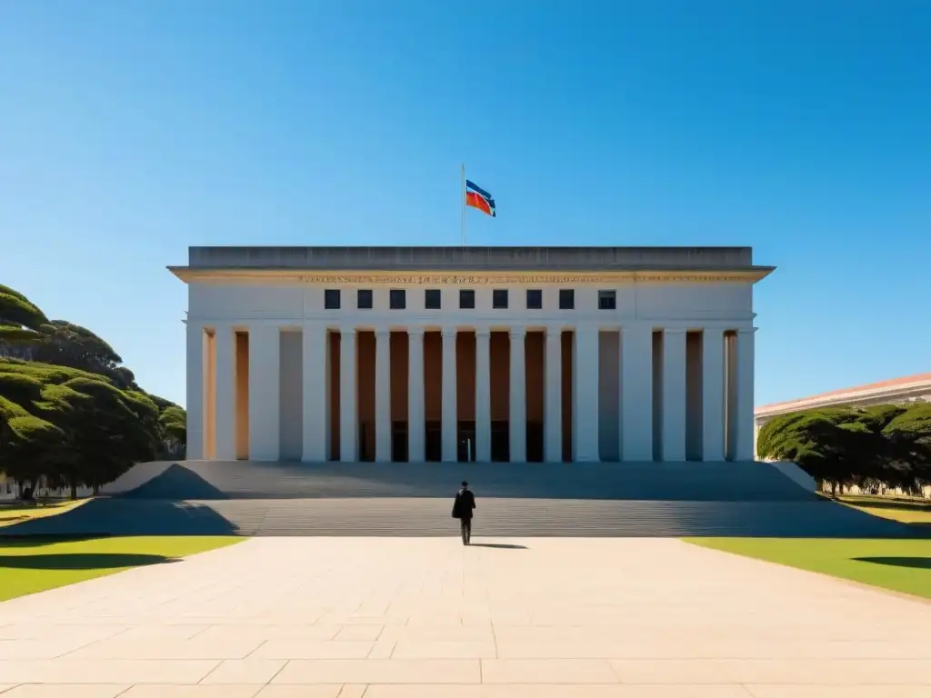 'Impresionante arquitectura de la Universidad de la República en Uruguay, simbolizando la acreditación internacional MBA Uruguay