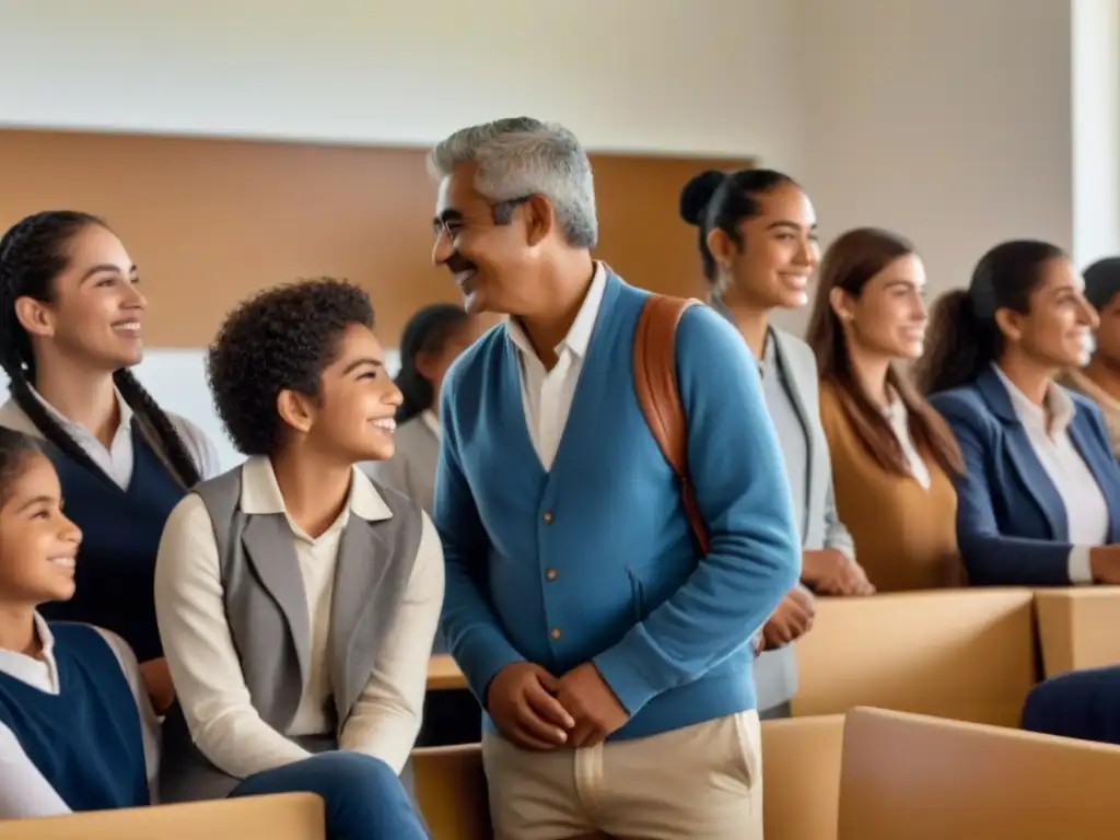 Inclusividad y diversidad en aula moderna de Uruguay