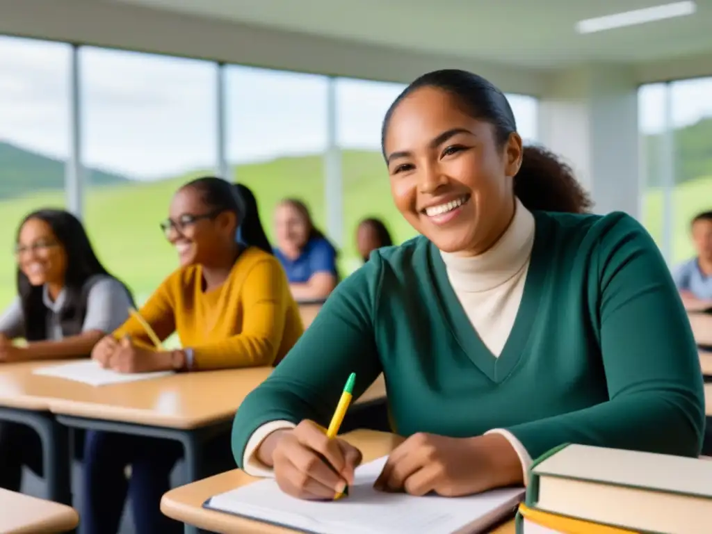 Inclusivo aula con estudiantes de todas las edades y habilidades, eliminación barreras educativas Uruguay