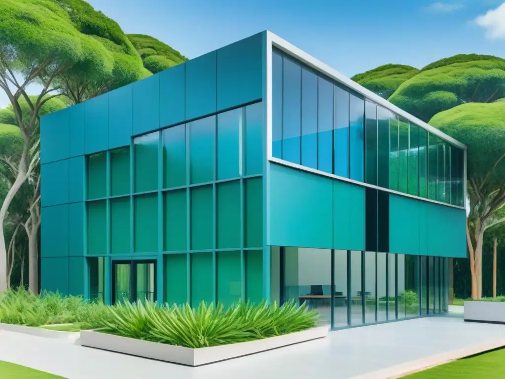 Centro educativo futurista en Uruguay: innovación y colaboración Un innovador hub educativo en Uruguay con estudiantes y profesionales colaborando en un ambiente futurista