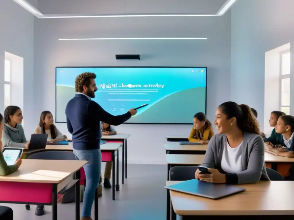 Innovadora aula digital en Uruguay con tecnologías emergentes educación Uruguay