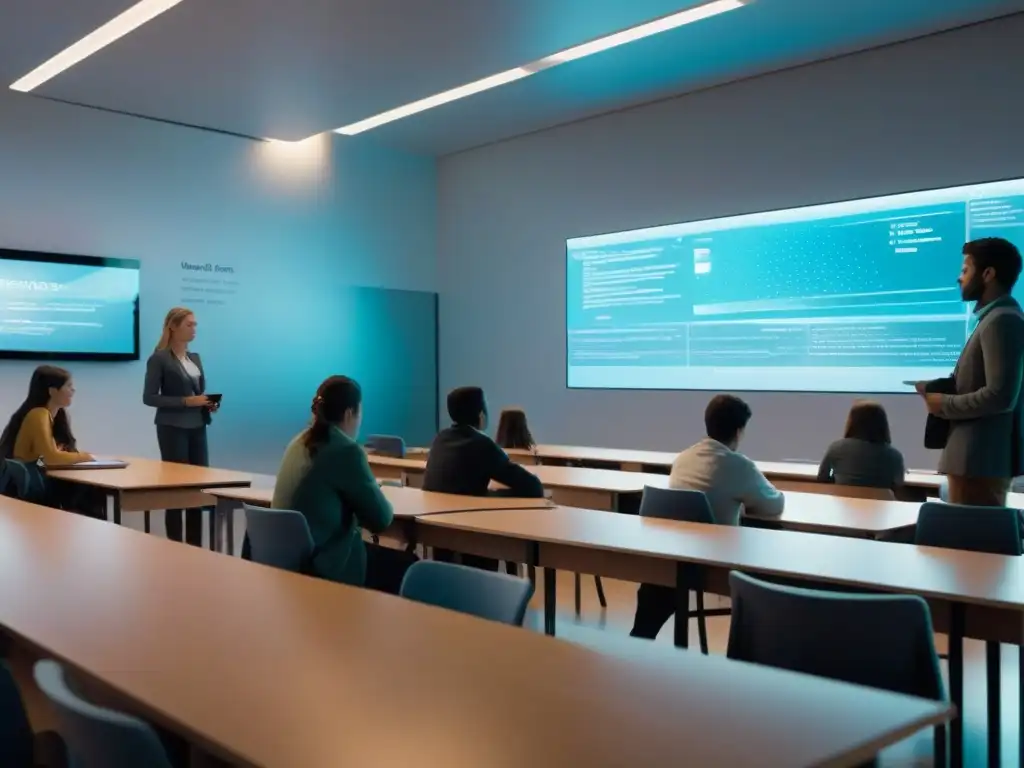 Innovadora aula en Uruguay con tecnología avanzada y estudiantes colaborativos