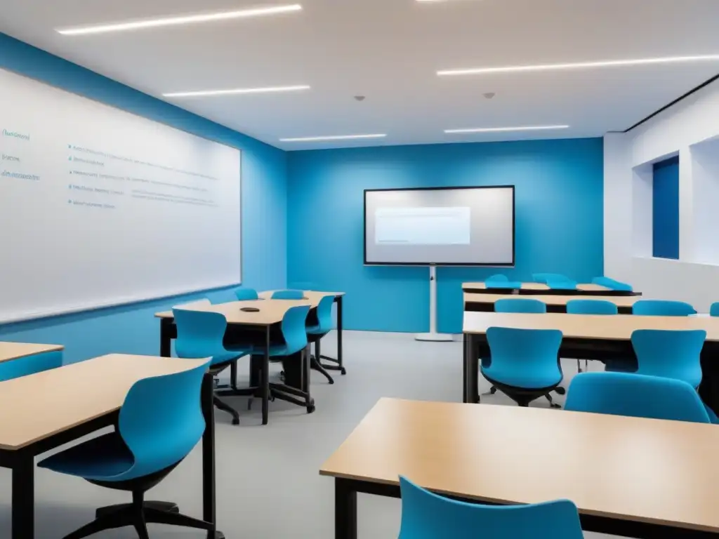 Inspirador aula de moderna startup educativa en Uruguay, fomentando KPIs para startups educativas Uruguay