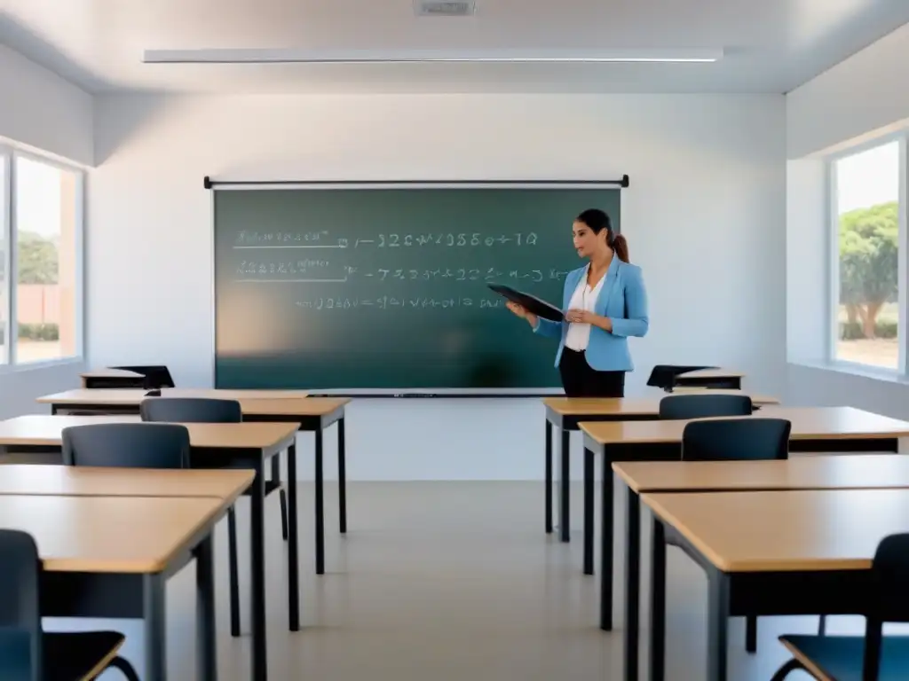 Inspirador salón de clases en Uruguay con plataformas educativas matemáticas digitales