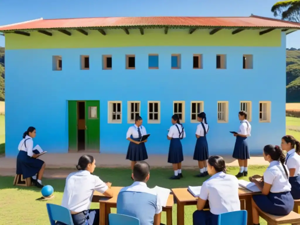 Inspiradora escena de aprendizaje colaborativo en una escuela rural de Uruguay