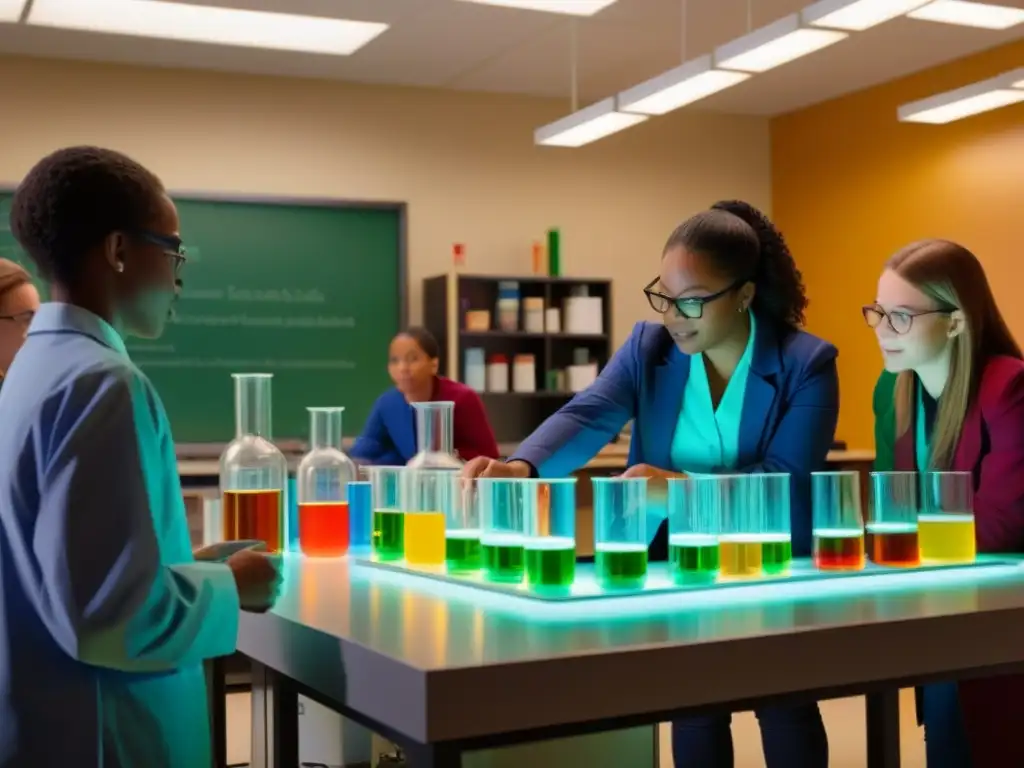 Inspiradora escena de ciencias ciudadanas en Uruguay: estudiantes y maestros realizan experimentos científicos en un aula moderna