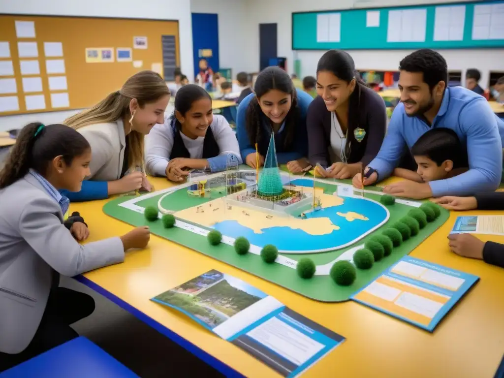 Inspiradora escena de ferias de ciencias en Uruguay, donde alumnos colaboran en proyectos con entusiasmo