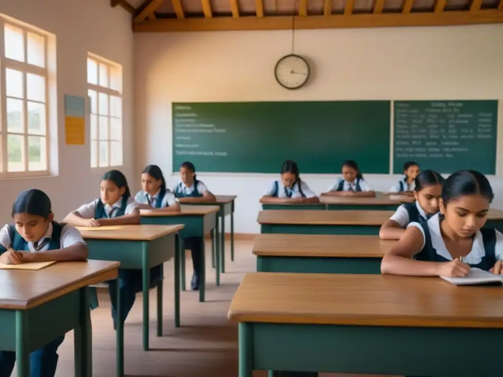 Inspiradora imagen de una aula rural en Uruguay, con diversidad en la capacitación educativa