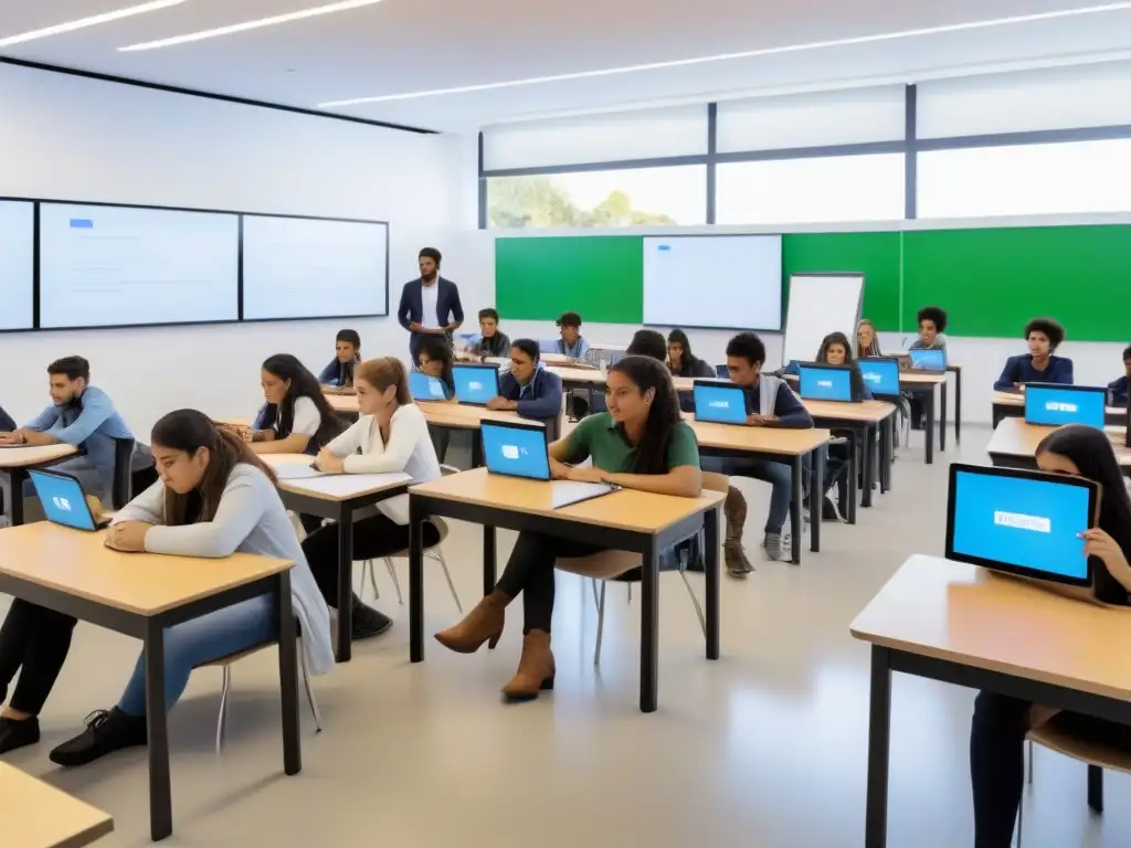 Inspiradora integración tecnológica en aula uruguaya con estudiantes diversos inmersos en aprendizaje digital