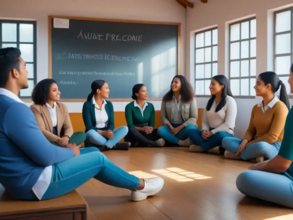 Jóvenes atentos aprenden sobre educación sexual en escuela rural de Uruguay