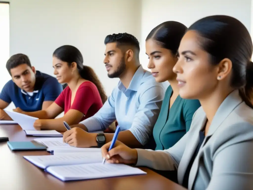 Jóvenes enfocados en taller de educación financiera en Uruguay