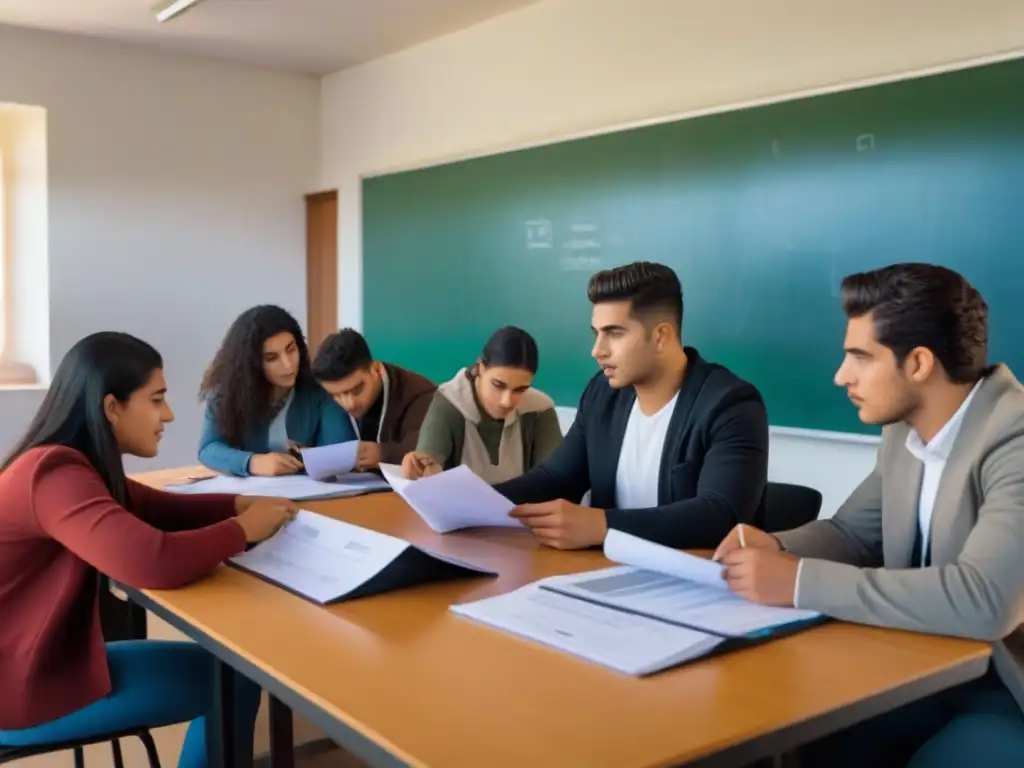 Jóvenes uruguayos participan en curso de educación financiera en moderno aula