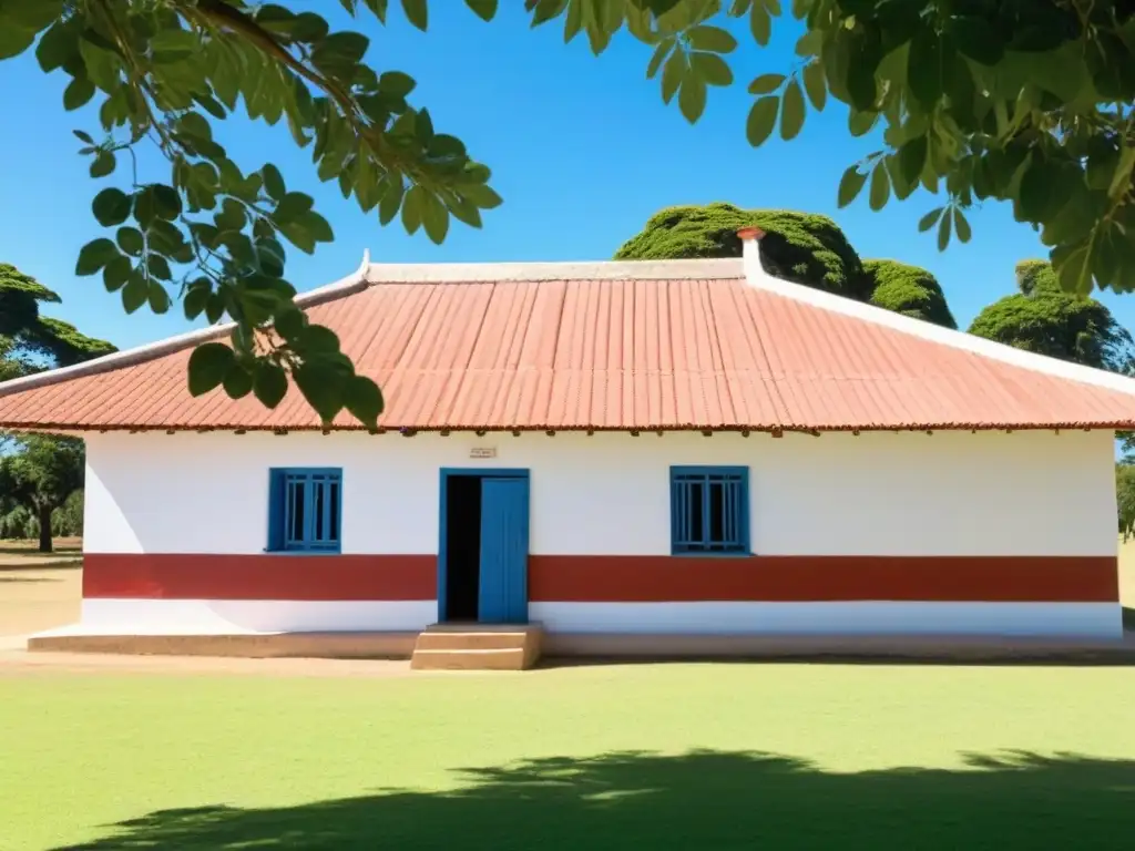 Maestros en capacitación bajo árbol en escuela rural de Uruguay