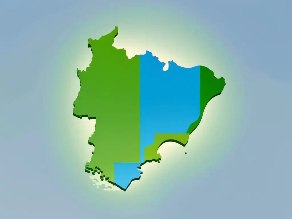 Mapa estilizado de Uruguay integrado con iconos de redes sociales en tonos azules y verdes