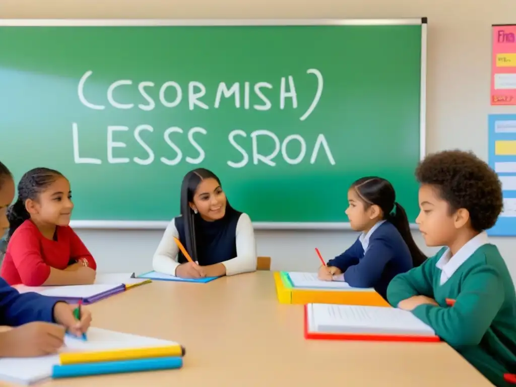 Una ilustración minimalista de diversidad en clase de español como segunda lengua en Uruguay