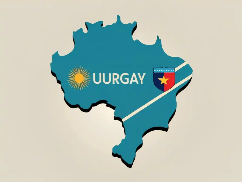 Ilustración minimalista de un mapa de Uruguay con nodos interconectados representando Plataformas de Aprendizaje Adaptativo en todo el país