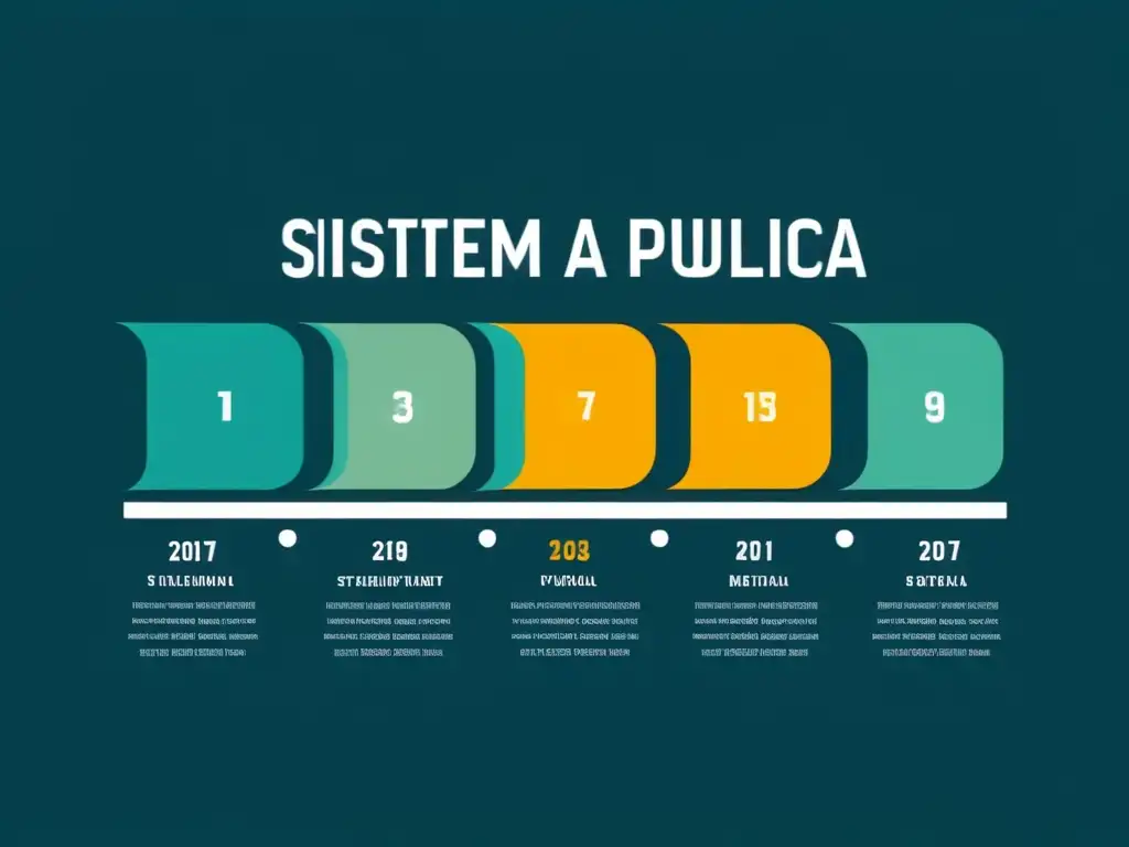 Ilustración minimalista del Sistema Nacional de Educación Pública en Uruguay, resaltando hitos clave en su desarrollo