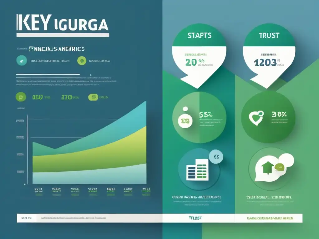 Infografía minimalista de KPIs para startups educativas en Uruguay, con diseño profesional en tonos azules y verdes