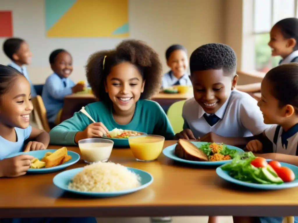 Un momento de unión y diversidad en la hora del almuerzo escolar