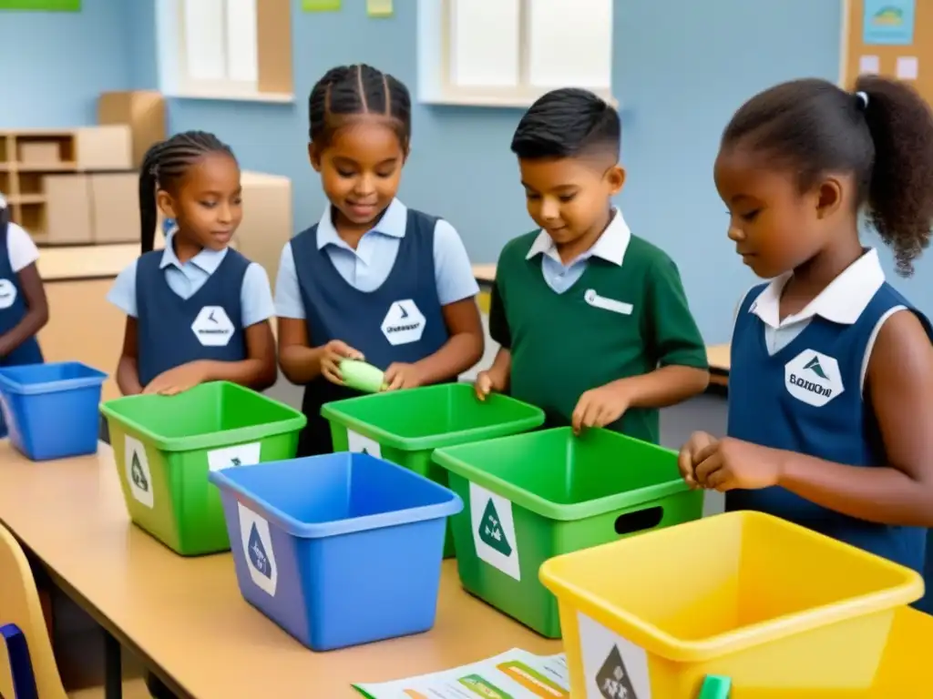 Niños en aula uruguaya aprenden la importancia del reciclaje con entusiasmo