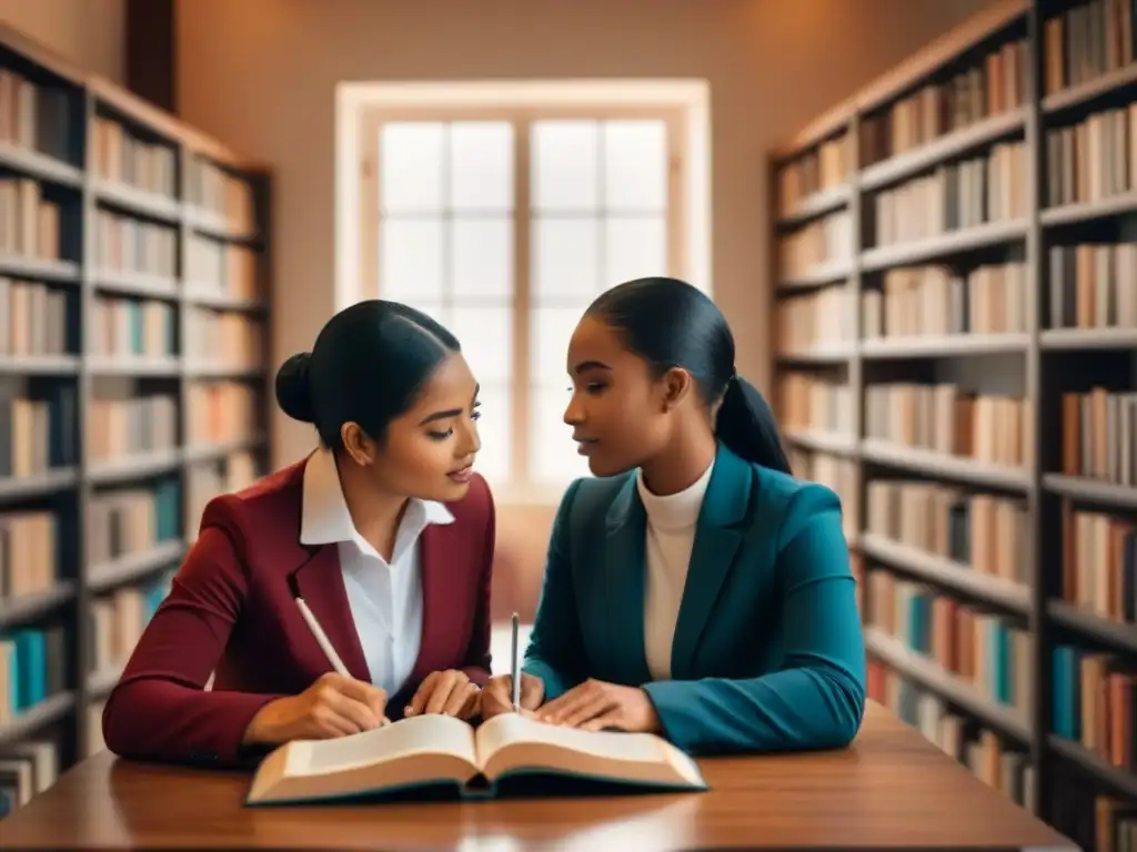 Dos niños de diferentes culturas intercambian idiomas rodeados de libros y herramientas de aprendizaje, simbolizando la transición al bilingüismo en Uruguay