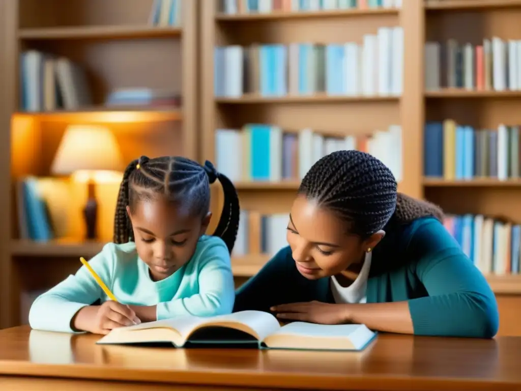 Padre y niño leyendo juntos en un ambiente acogedor, destacando la participación de los padres en la educación en Uruguay