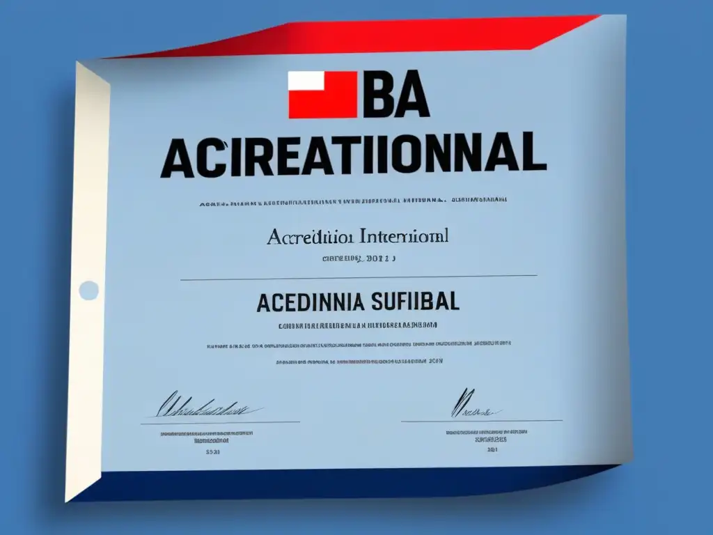 El prestigio de la acreditación internacional MBA en Uruguay, representado en un elegante certificado con la bandera uruguaya de fondo