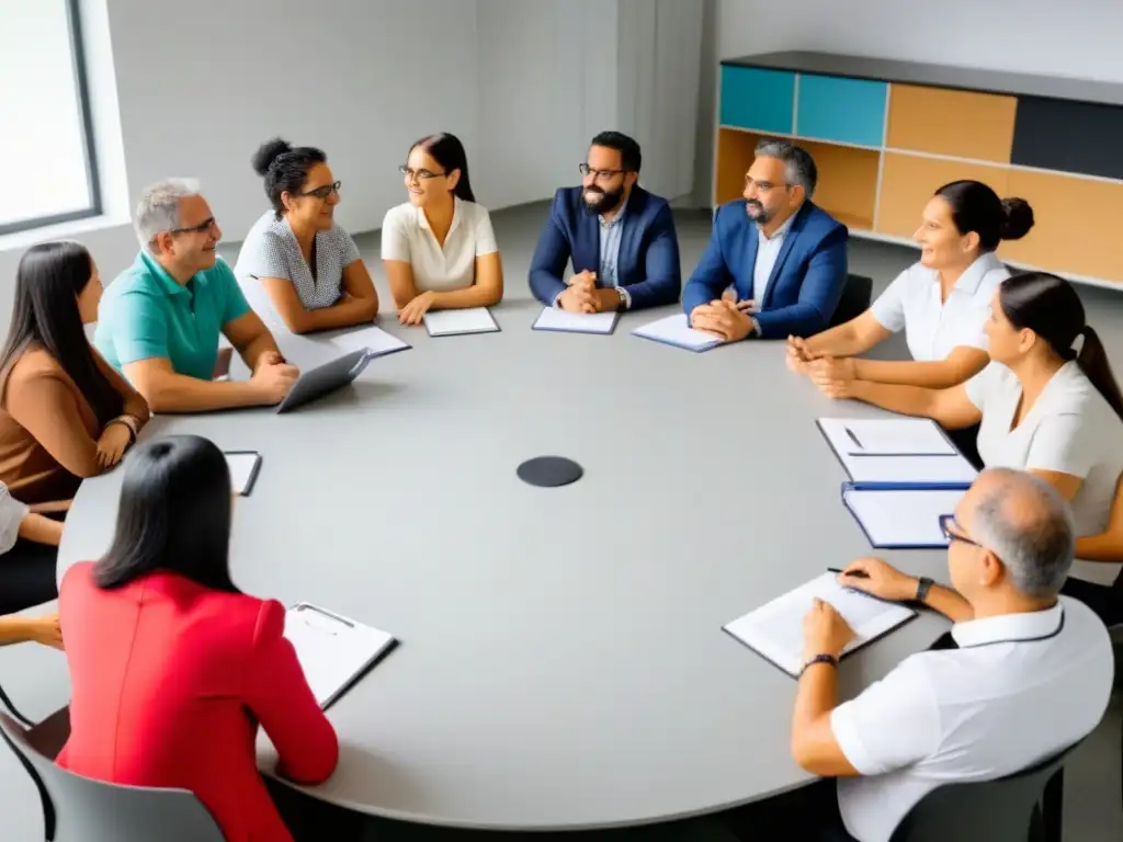 Profesores uruguayos en formación docente discuten competencias interculturales en un aula moderna