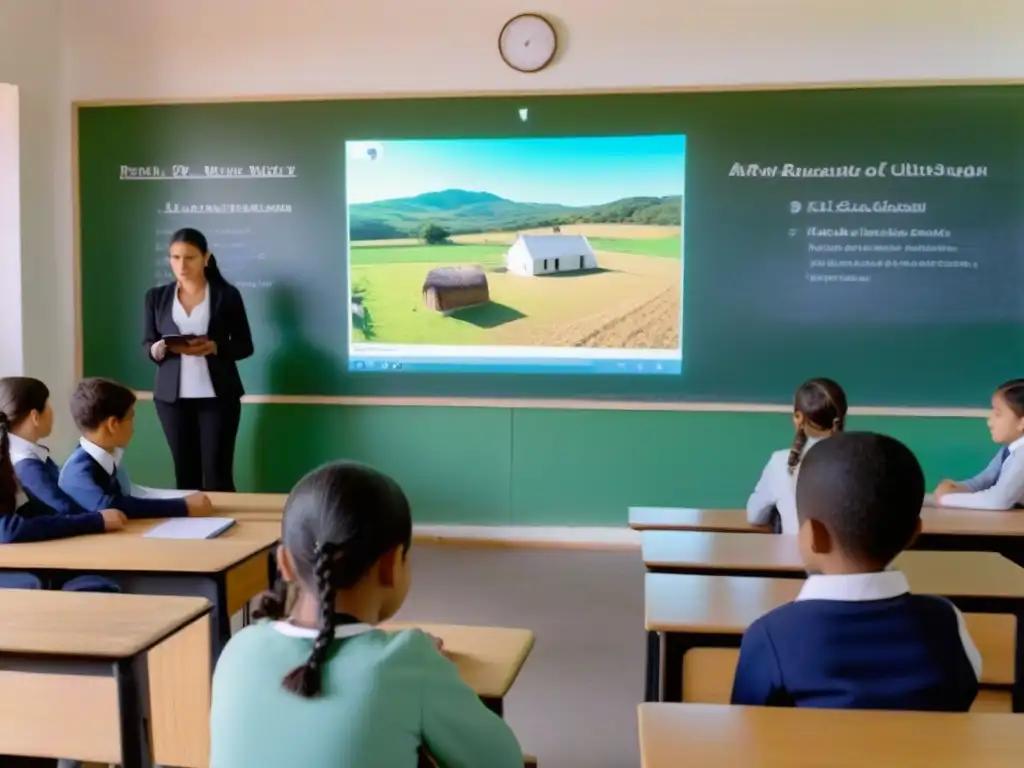 Realidad aumentada en educación rural: Estudiantes inmersos en lecciones interactivas en un aula rural de Uruguay