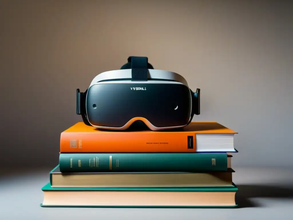 Intersección de tecnología y educación: auriculares de realidad virtual en libros