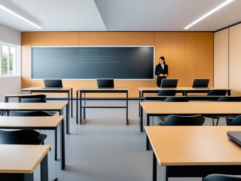 Sala de clases futurista en Uruguay con aplicaciones de inteligencia artificial educativa